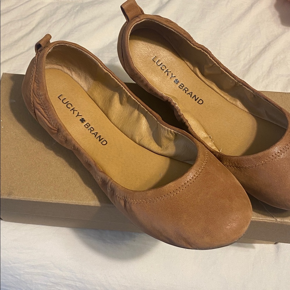Lucky Brand Brown Leather Ballet Flats - sz. 8.5M